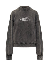 Off-White Felpa Nera Effetto Washed con Logo - Abbigliamento Donna | Lidia Shopping