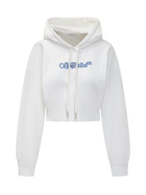 Off-White Cropped Hoodie with Embroidered Logo - Collezione Happy Birthday | Lidia Shopping
