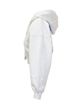 Off-White Cropped Hoodie with Embroidered Logo - Collezione Happy Birthday | Lidia Shopping