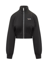 Off-White Black Zip-Up Cropped Sweatshirt - Collezione Happy Birthday | Lidia Shopping