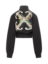 Off-White Black Zip-Up Cropped Sweatshirt - Collezione Happy Birthday | Lidia Shopping