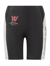Off-White Shorts Ciclista Neri con Stampa Laterale - Abbigliamento Donna | Lidia Shopping