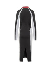 Off-White Abito Midi Nero con Zip e Logo - Abbigliamento Donna | Lidia Shopping