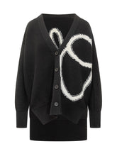 Off-White Cardigan Nero Oversize con Logo Bianco - Abbigliamento Donna | Lidia Shopping