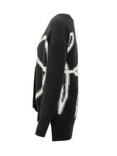 Off-White Cardigan Nero Oversize con Logo Bianco - Abbigliamento Donna | Lidia Shopping