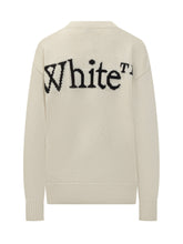 Off-White Maglione Bianco con Logo Intarsiato - Abbigliamento Donna | Lidia Shopping