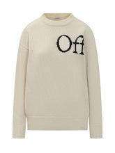 Off-White Maglione Bianco con Logo Intarsiato - Abbigliamento Donna | Lidia Shopping