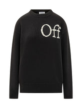 Off-White Maglione Nero con Logo Intarsiato - Abbigliamento Donna | Lidia Shopping