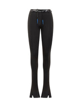 Off-White Black Logo Leggings with Front Slits - Collezione Happy Birthday | Lidia Shopping