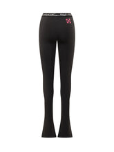 Off-White Black Logo Leggings with Front Slits - Collezione Happy Birthday | Lidia Shopping