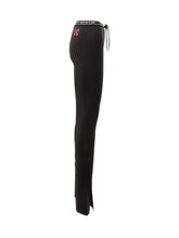 Off-White Black Logo Leggings with Front Slits - Collezione Happy Birthday | Lidia Shopping