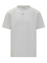 Off-White T-Shirt Grigia con Ricamo Blu - Abbigliamento Uomo | Lidia Shopping