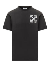 Off-White T-Shirt Nera con Logo Arrows Metallico - Abbigliamento Uomo | Lidia Shopping
