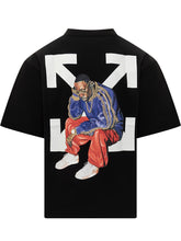 Off-White T-Shirt Nera con Logo Ricamato - Abbigliamento Uomo | Lidia Shopping