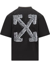 Off-White T-Shirt Nera con Logo Ricamato - Abbigliamento Uomo | Lidia Shopping