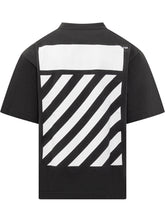 Off-White T-Shirt Nera con Logo e Dettaglio Check - Abbigliamento Uomo | Lidia Shopping