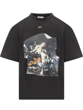 Off-White T-Shirt Nera con Stampa Artistica - Abbigliamento Uomo | Lidia Shopping