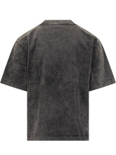 Off-White T-Shirt Nera Effetto Washed con Logo - Abbigliamento Uomo | Lidia Shopping