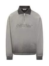 Off-White Felpa Grigia con Logo e Colletto Zipv - Abbigliamento Uomo | Lidia Shopping