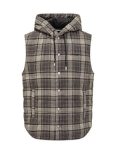 Off-White Gilet Imbottito a Quadri con Cappuccio - Abbigliamento Uomo | Lidia Shopping