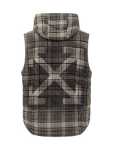 Off-White Gilet Imbottito a Quadri con Cappuccio - Abbigliamento Uomo | Lidia Shopping