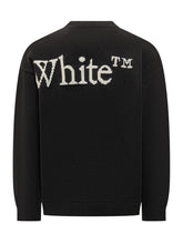 Off-White Wool Sweater With Intarsia Logo - Collezione Happy Birthday | Lidia Shopping