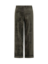 Monomì Pantaloni in Velluto a Coste Verde Scuro - Abbigliamento Donna | Lidia Shopping