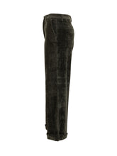 Monomì Pantaloni in Velluto a Coste Verde Scuro - Abbigliamento Donna | Lidia Shopping