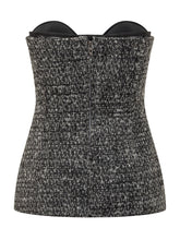 Diesel Strapless Tweed Bustier in Black and Grey - Collezione Happy Birthday | Lidia Shopping