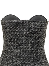 Diesel Strapless Tweed Bustier in Black and Grey - Collezione Happy Birthday | Lidia Shopping