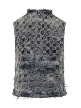 Diesel Gilet in Denim Frangiato Multitono - Abbigliamento Donna | Lidia Shopping