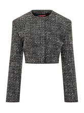 Diesel Giacca Cropped in Tweed Nero e Grigio - Abbigliamento Donna | Lidia Shopping