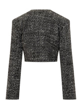 Diesel Giacca Cropped in Tweed Nero e Grigio - Abbigliamento Donna | Lidia Shopping