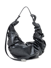 Diesel Borsa a Spalla Nera Drappeggiata con Logo Metallico - Borse A Mano Donna | Lidia Shopping