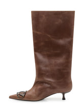 Diesel Stivali Alti in Pelle Marrone con Tacco Kitten e Punta a Punta - Collezione Happy Birthday | Lidia Shopping