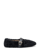 Ferragamo Ballerine in Shearling Nero con Fibbia - Collezione Happy Birthday | Lidia Shopping