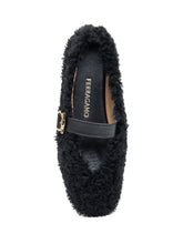 Ferragamo Ballerine in Shearling Nero con Fibbia - Collezione Happy Birthday | Lidia Shopping