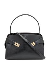 Ferragamo Black Leather Bag with Gold Details - Collezione Happy Birthday | Lidia Shopping
