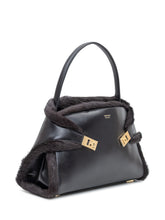 Ferragamo Borsa Hug in Pelle e Pelliccia Nera - Borse Donna | Lidia Shopping