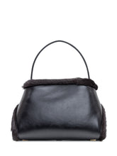 Ferragamo Borsa Hug in Pelle e Pelliccia Nera - Borse Donna | Lidia Shopping