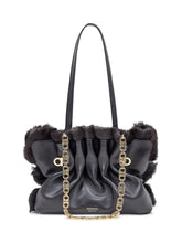 Ferragamo Borsa Soft SH in Pelle e Pelliccia Nera - Borse Donna | Lidia Shopping