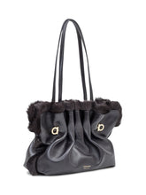 Ferragamo Borsa Soft SH in Pelle e Pelliccia Nera - Borse Donna | Lidia Shopping