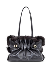 Ferragamo Borsa Soft SH in Pelle e Pelliccia Nera - Borse Donna | Lidia Shopping