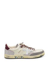 Premiata White and Grey Leather Suede Sneakers - Collezione Happy Birthday | Lidia Shopping