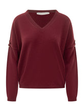 Vanisè Bordeaux Sweater with Pearl Details - Collezione Happy Birthday | Lidia Shopping