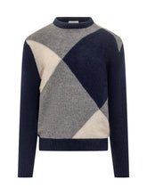 Ballantyne Wool Sweater with Blue and Grey Geometric Pattern - Ballantyne | Lidia Shopping