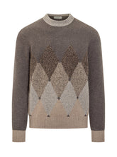 Ballantyne Brown Argyle Wool Crewneck Sweater - Ballantyne | Lidia Shopping