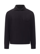 Ballantyne Blue Wool Sweater with Collar and Chest Pocket - Ballantyne | Lidia Shopping
