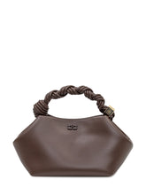 Ganni Borsa in Pelle Marrone con Manico Intrecciato - Borse A Mano Donna | Lidia Shopping