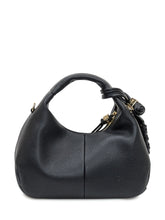 Ganni Borsa Hobo in Pelle Nera con Charm Intrecciato - Borse A Mano Donna | Lidia Shopping